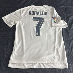 Real Madrid #7 Cristiano Ronaldo 2015-16 Home La Liga Adidas Jersey